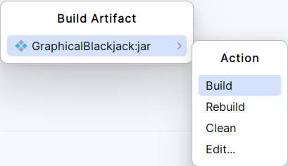 Screenshot of building a JAR artifact in IntelliJ