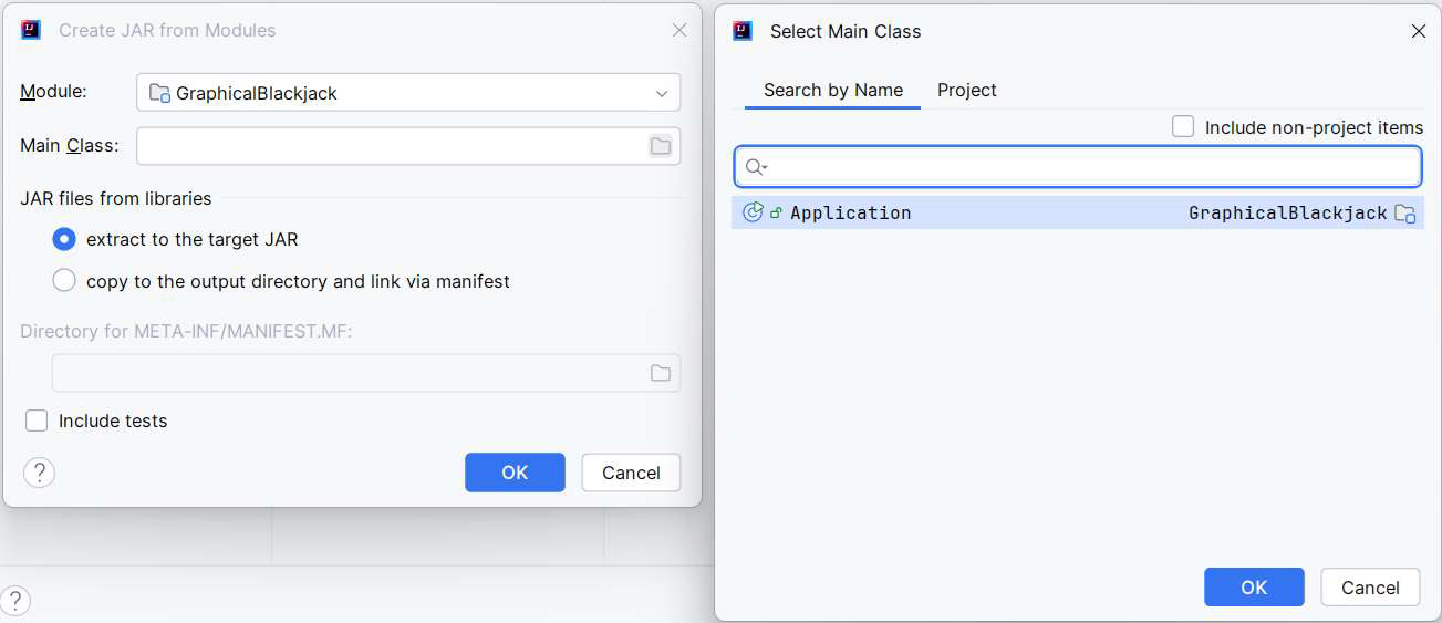Screenshot of IntelliJ configuration of a jar artifact